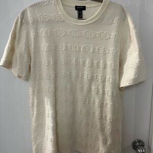 Forever 21 Men's Ivory Patterned Tee